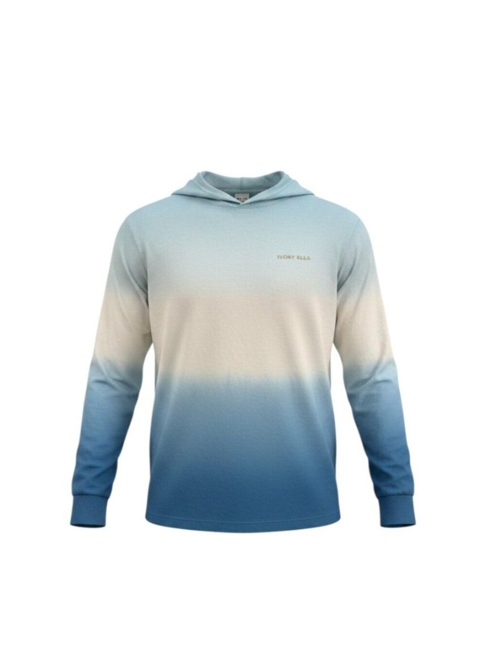 Ivory Ella Womens Blue Ombre Hoodie Sweatshirt Small